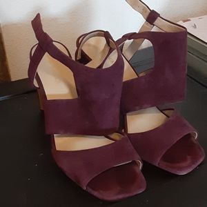 Enzo Angiolini Maroon Suede High Heels